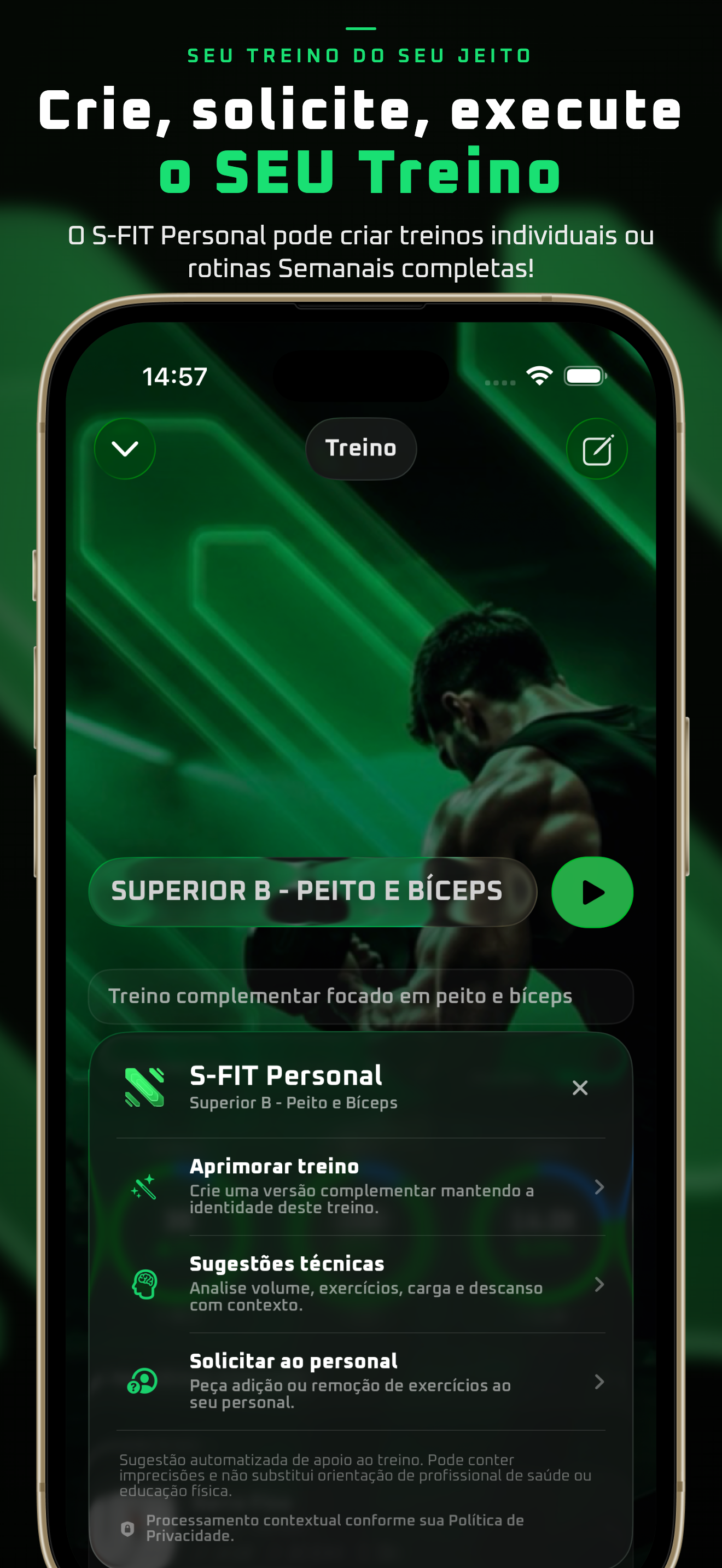 Criação de treino